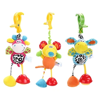 

Hot Sale Infant Toys Mobile Stroller Baby Plush Toy Bed Wind Chimes Rattles Clip Bell Animal Toy Baby Crib Bed Hanging Bells Toy
