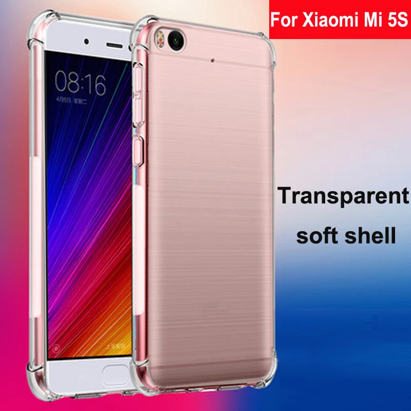Чехол для Xiaomi Mi 5S мягкий прозрачный чехол из ТПУ с подушкой безопасности чехлы