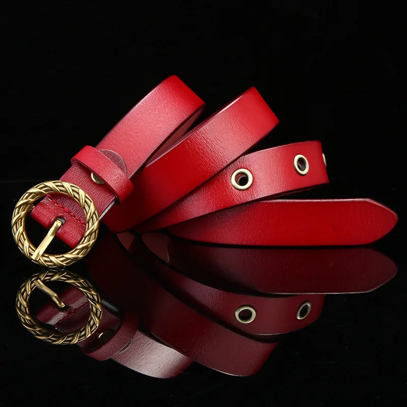 2019 Gold Buckle Belts Fashion Women&#39;s Jeans Belts Hot Designer Genuine Leather Belts Skinny ...