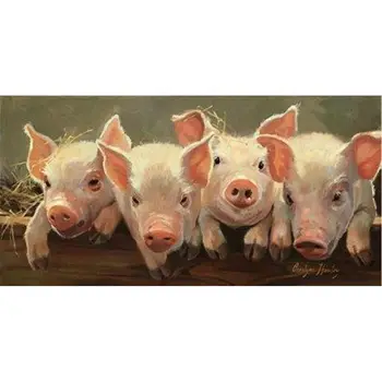 

5D Diy diamond painting cross stitch kit full Diamond embroidery Animal pig square rhinestone Mosaic Handmade pasted painting