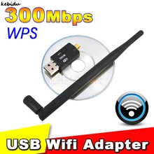 Kebidu беспроводной Mini-USB беспроводной адаптер Wi-Fi сетевая карта беспроводной локальной сети с внешней антенной функция WPS кнопка для портативных ПК