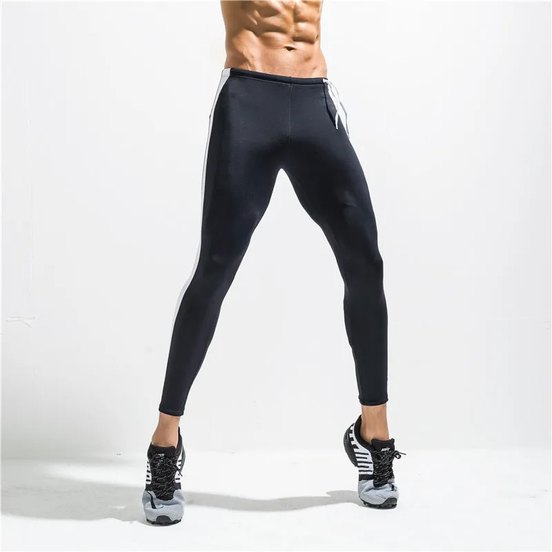 Обтягивающие мужские леггинсы высокие эластичные спортивные штаны одежда