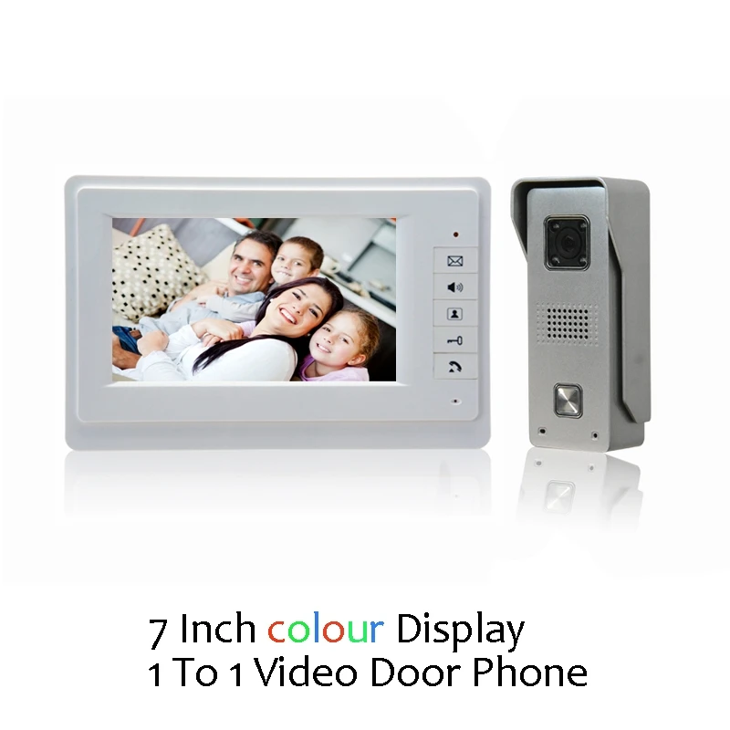 (1 комплект) видео-телефон двери Talkback 7 дюймов Экран доступа к двери, домофон 1 к 1 дверной звонок видеодомофон Ночь Версия Бесплатная доставка