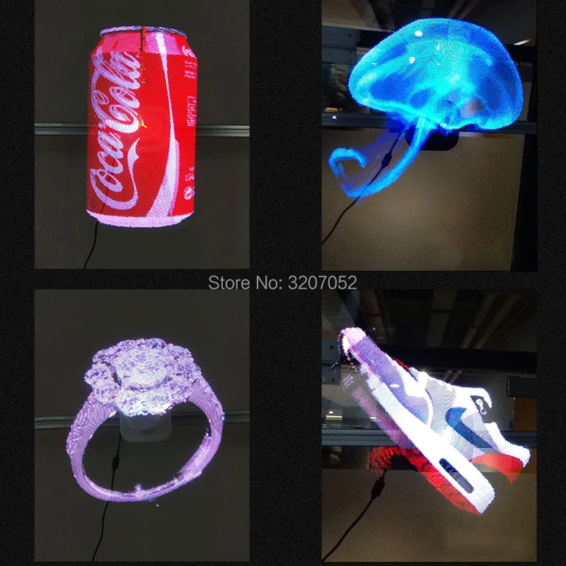 LED Holographic Projector Portable Hologram Player 3D Holographic Dispaly Fan Unique Hologram Projector