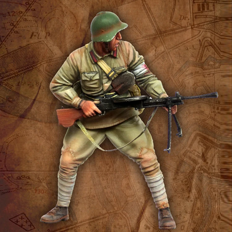World War 2 Machine Gunner Red Army Painted 1/32 WW2 Figure Toy Soldiers 54mm 