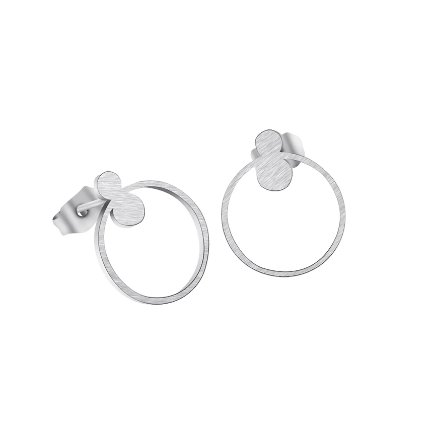 Модные ювелирные изделия Бесконечность серьги гвоздики Мода Circlet Форма подарки для лучшего друга для женщин Девушка минимализм золото; серебро; сережки