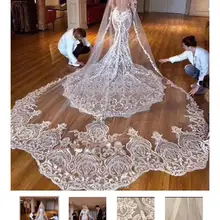 Кружевной 1,5 м/3 м длина High-end Фата Белый/свадебная вуаль цвета слоновой кости Мантилья Свадебные аксессуары Veu De Noiva EE006
