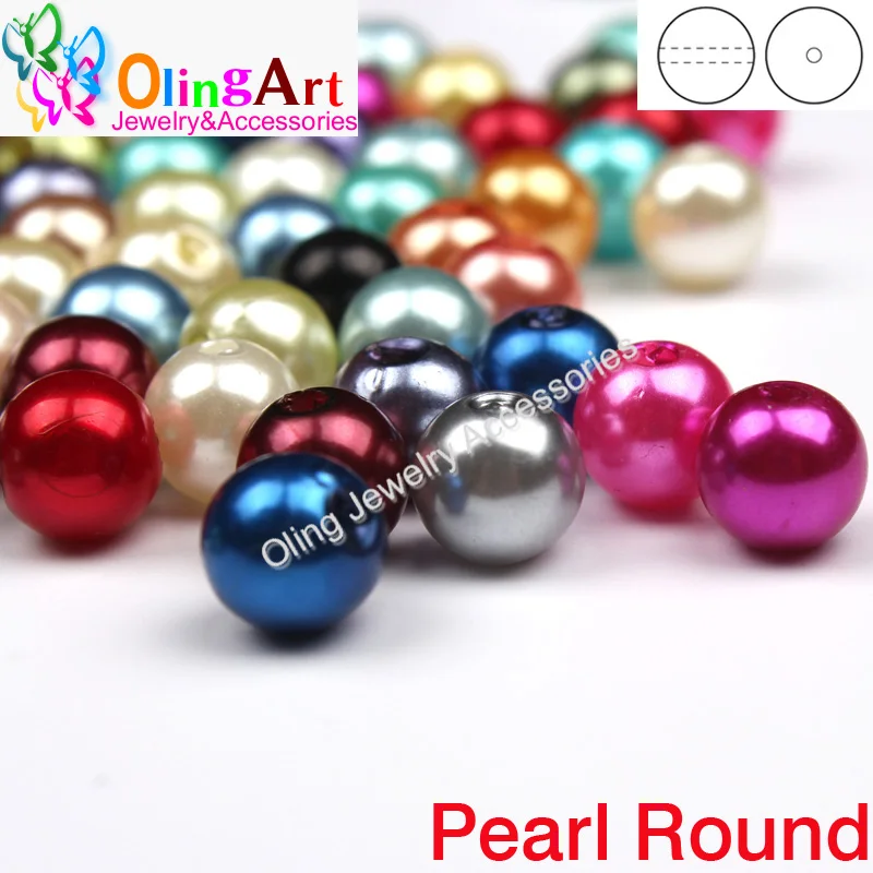 OlingArt 2019 Новинка 8 мм 100 шт./лот Круглые разноцветные акриловые бусины с имитацией