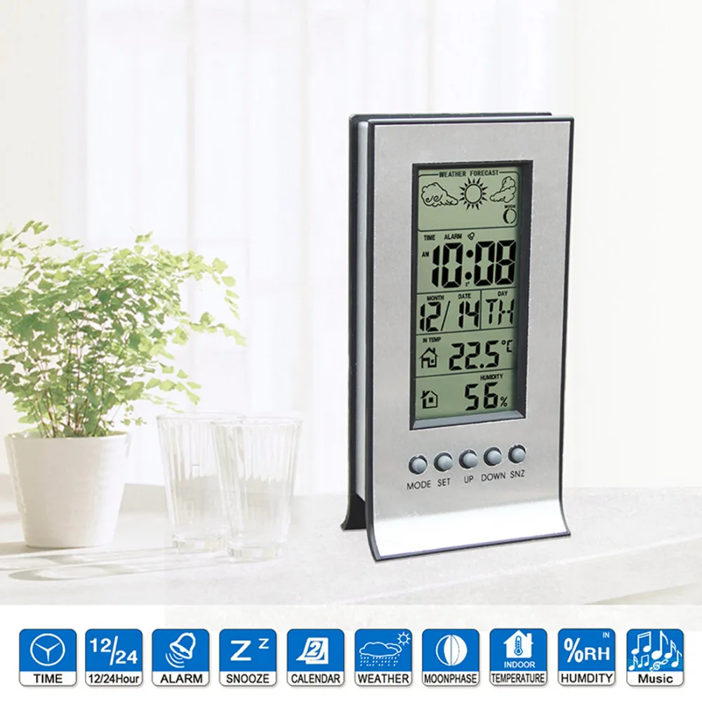 

Thermometer Hygrometer New Wireless Weather Station with Wireless Sensors Meter Station Alarm Clock Calendar Temperature Records
