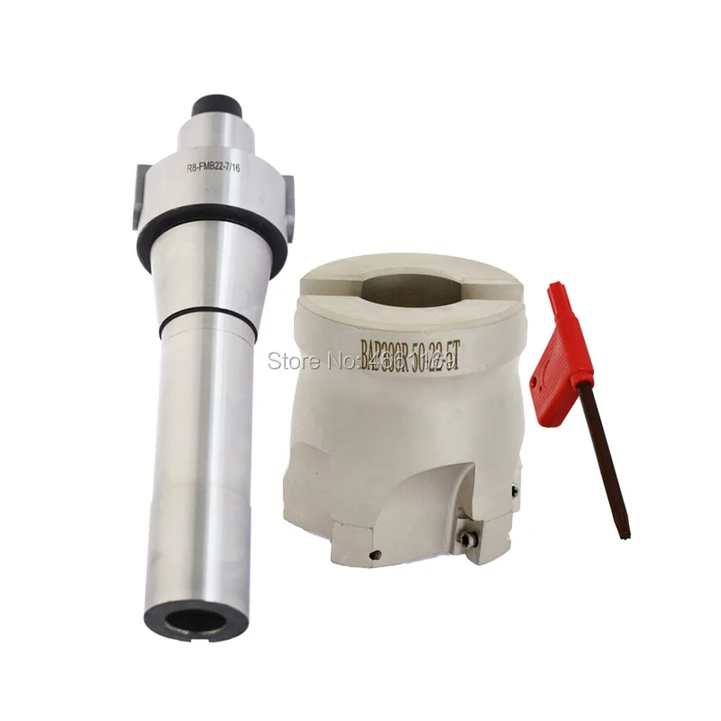 

R8 FMB22 7/16 shank end mill mandrel + 400R 300R-50 63-22 face milling cutter for APMT1604 CNC milling inserts