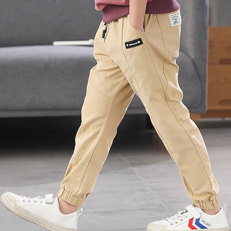 

Beigele 2018 Spring Summer Causal Pants For Boys Pants Solid Khaki Green Navy Printed Bottom Closed Up 4-14 Years Boys Trousers