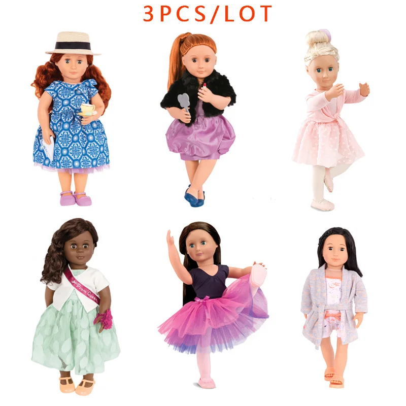 18 дюймов кукольная одежда 3 шт./лот наряд-My Little baby аксессуары для 18 ''/жизнь/поколение кукла-модная игрушка одежда подарок для девочки - Цвет: randomly 3 sets