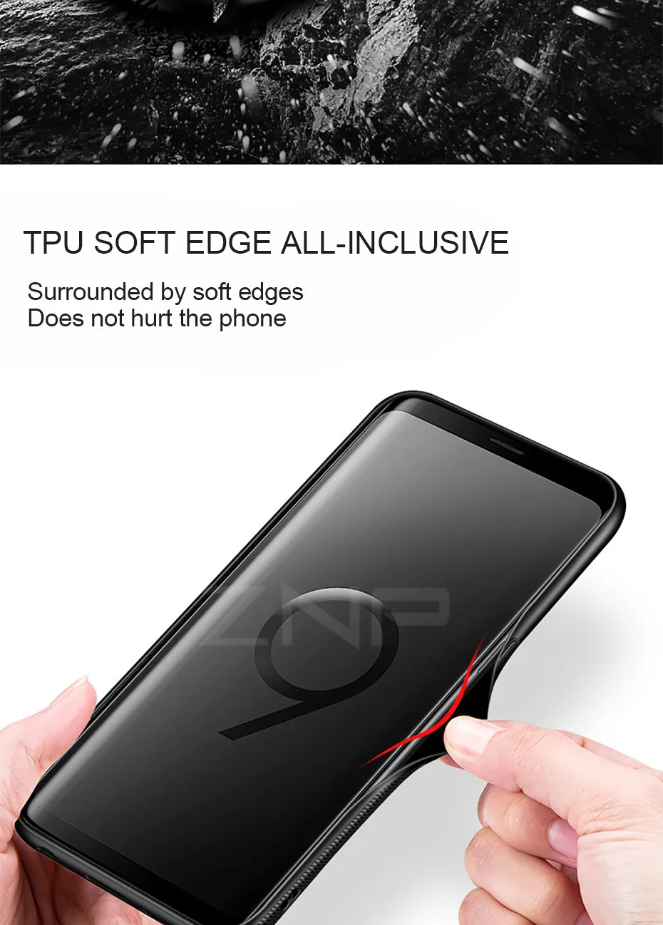 ZNP Роскошный чехол из закаленного стекла для телефона для samsung Galaxy S9 S8 Plus Задняя стеклянная крышка чехол s для samsung S9 S8 Note 8 чехол в виде ракушки