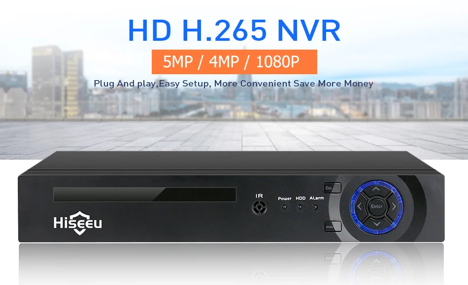Видео наблюдение H.265 PoE NVR 4 8 каналов для HD 1080P IP камера PoE 4CH 8CH PoE NVR 4MP 5MP 48V 802.3af ONVIF 2,0 hiseeu DVR