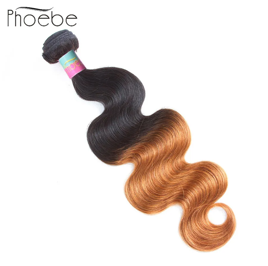Phoebe волосы предварительно окрашенные 1B-30 объемная волна бразильские человеческие волосы пряди волос ткет 1 пряди не Реми волосы для наращивания 10-26 дюймов