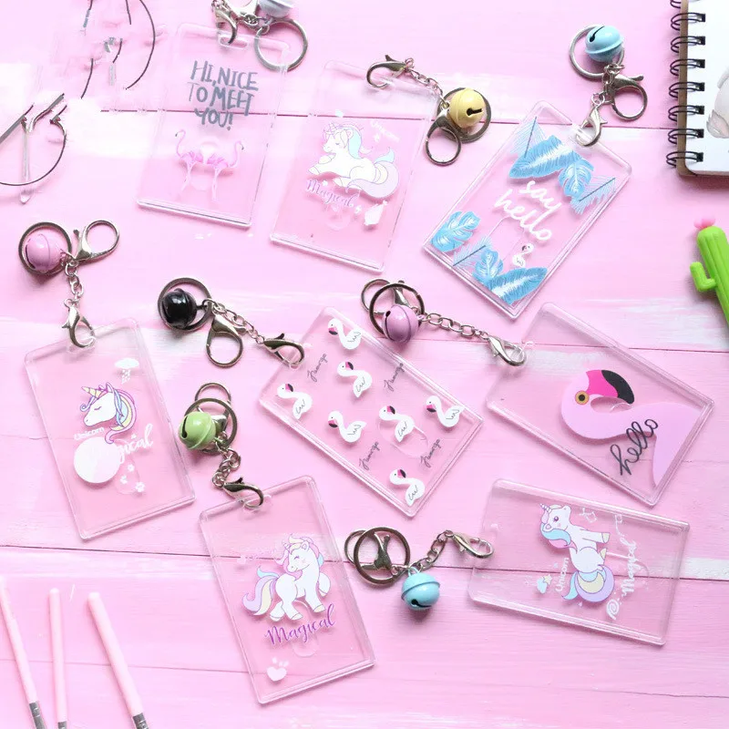 

Cute Transparent Credit Card Case Unicorn Card Holder Business Card Id Holders Girls Bus Identity Badge Holders Protector Covers
