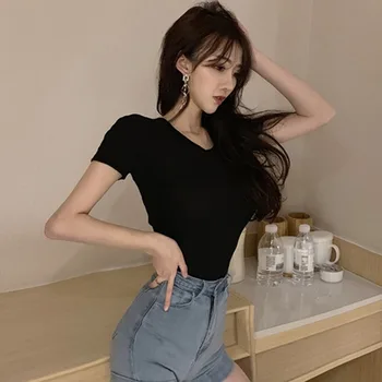 

Women Sexy Bandage Shirt Fashion Short Sleeve Crop Top Sexy Back Hollow Top Casual Short Sleeve Backless Short Shirt