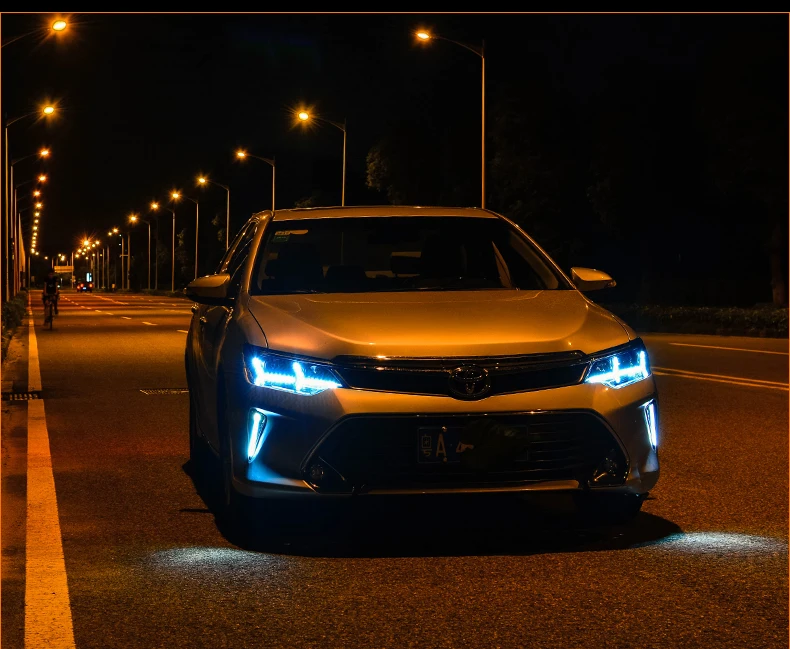 Автомобильный стайлинг-для Toyota Camry V55 фары 2015 новая светодиодная фара дальнего света Camry DRL Биксеноновые линзы Высокий Низкий луч парковка