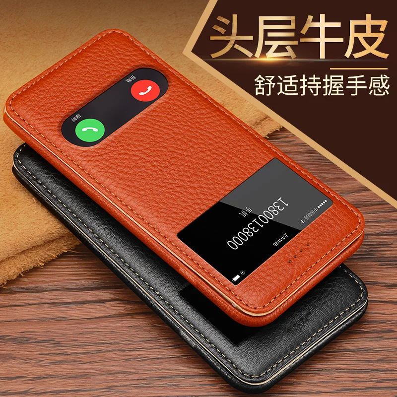 

CYBORIS for iphone 6 6s Case Genuine Real Leather Case for iphone 6 6s plus Real Cow Leather Cover with View Window