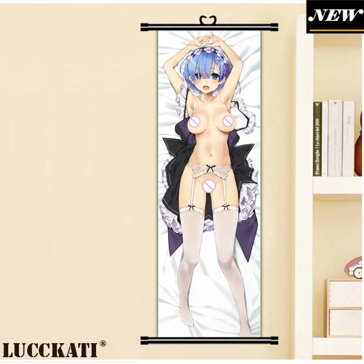 yande.re 380194 breasts dakimakura garter_belt maid nipples no_bra nopan open_shirt private_garden rem_(re_zero) stockings thighhighs tsurusaki_takahiro__