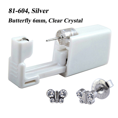 Disposable No Pain Safe Sterile Ear Stud Cartilage Tragus Helix Unit Kit Nose Piercing Stud Tool Fashion Jewelry 20g