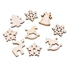 100Pcs Christmas Wooden Pendants Ornaments DIY Wood Crafts Xmas Tree Ornaments Snowflake Christmas Party Decorations for home ► Photo 2/6