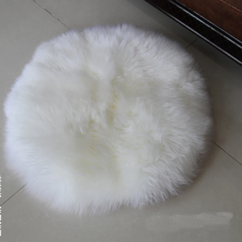 

Long Wool Round Faux Sheepskin Rug Plush Chair Artificial Fur cushion Fluffy Non Slip Bedroom Floor Decoration Mat Area Rugs