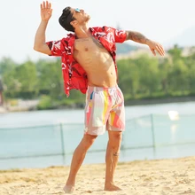 Новое поступление г. Мужская летние мужские пляжные шорты водных видов спорта геометрический мужские пляжные шорты плавки для мужчин плавать Шорты sunga