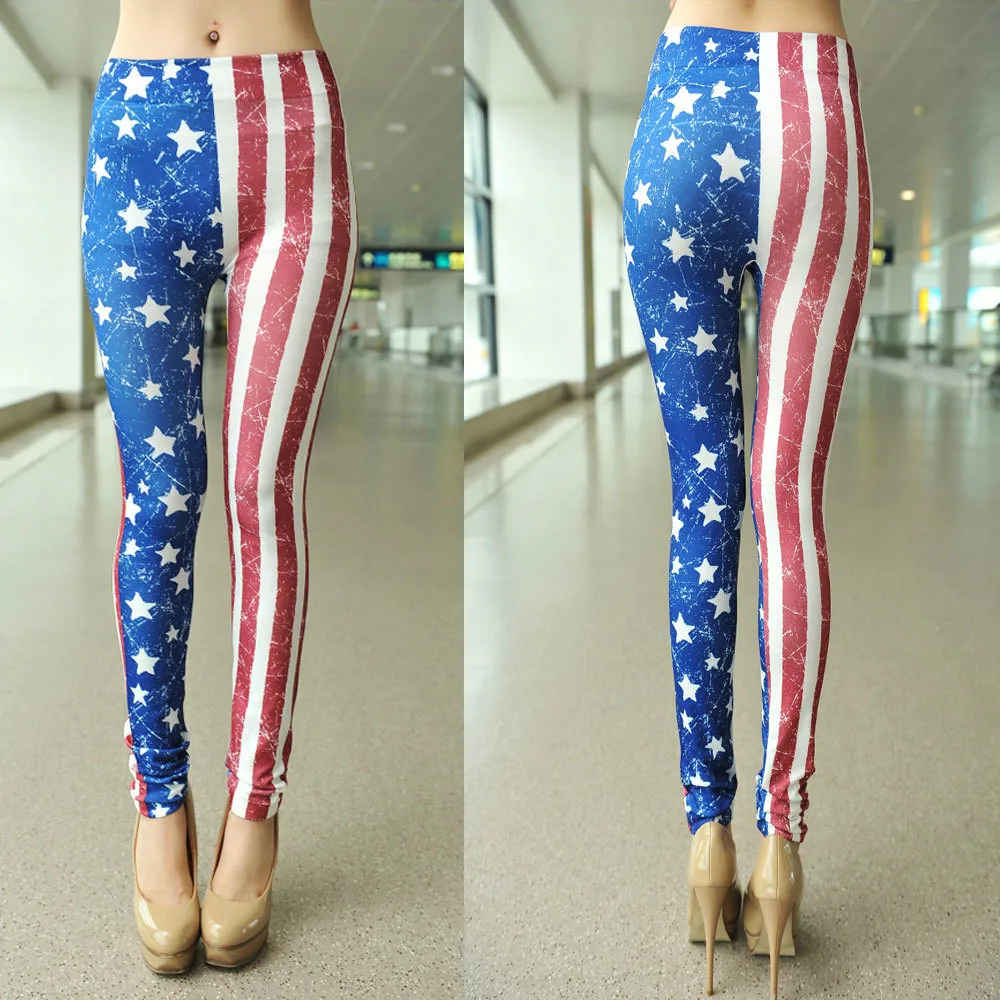 NEW Girls LADIES//WOMENS AMERICAN USA FLAG STARS /& STRIPES LEGGINGS and PANTS