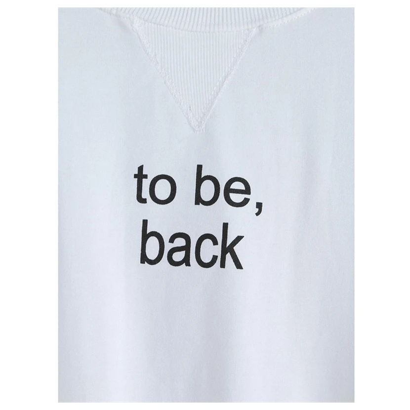 Women's New Fashion Spring Autumn Hole Sweatshirts Hoodies Letters Printed Female Pullover Loose White Long Sleeved Casual Str