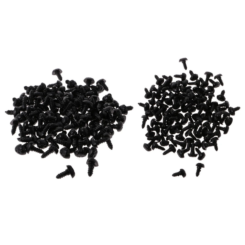 200 pcs Plastic Safety Nose for Bear Animal Toy Doll DIY 10x13mm & 9x12mm