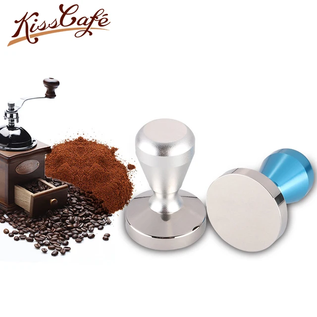 Cheap V Shaped Stainless Steel Base Aluminum Handle Tamper Coffee Powder Hammer 51/58mm Coffee Accessories