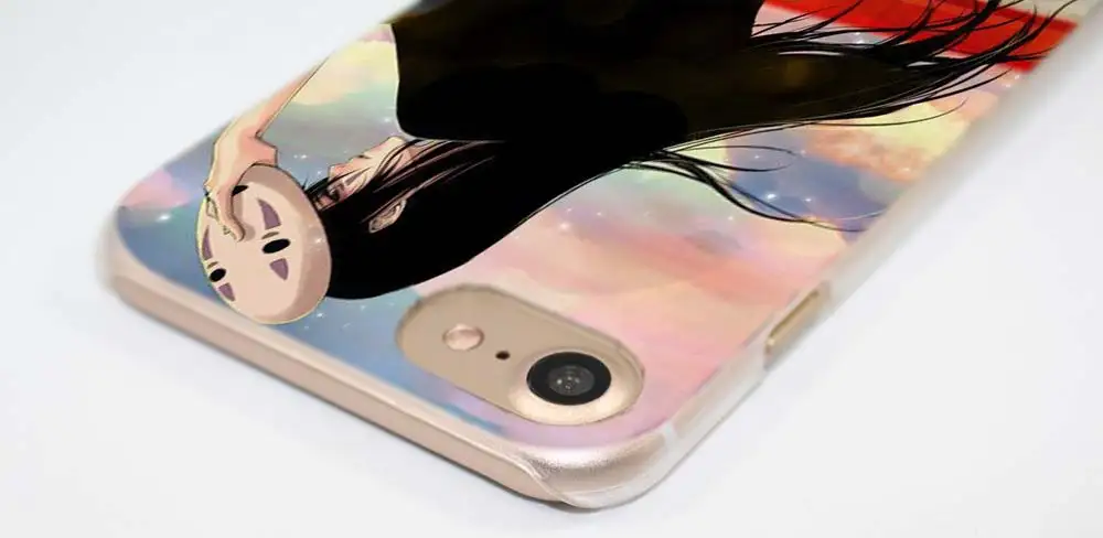 Милый чехол для iPhone XS Max XR X или 10, 6, 6 S, 7, 8 Plus, 5S, SE, 5, 4S, 4, 5C, Жесткий Чехол из поликарбоната с рисунком Тоторо, унесенный призраками, Ghibli