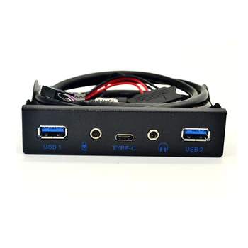 

3.5" PC Computer Front Panel USB 3.1 Card Reader with 5 Ports USB3.1,Type-C,HD Audio,eSATA,MD,SD/MMC,XD,TF,M2,MS,64G CF Reader