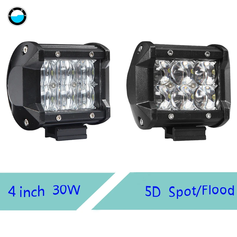 

1 pcs 4 Inch 30W 5D Waterproof LED Work Light Bar Driving Lamp for SUV ATV 4x4 4WD Trailer Truck Boat