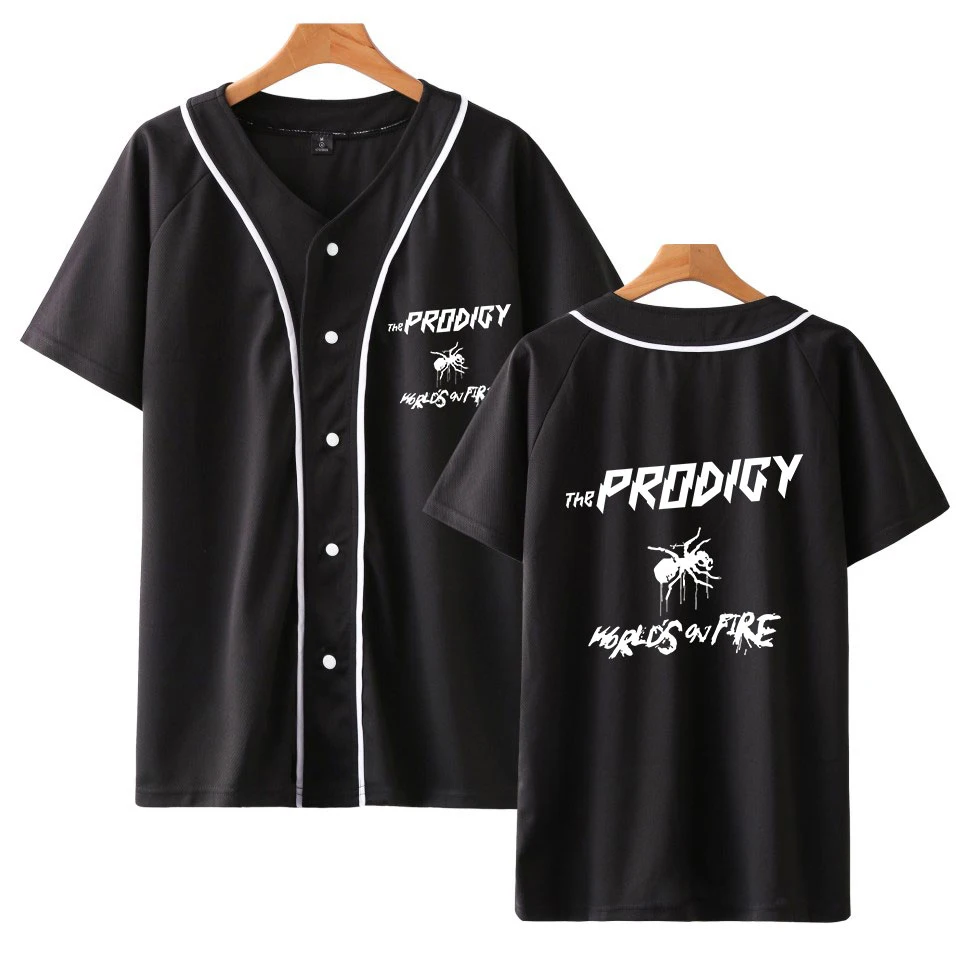 

The Prodigy Keith Flint Entertainment Baseball Uniform Vouwen Print The Prodigy Loose Plus Size Black White Baseball Tshirts Men