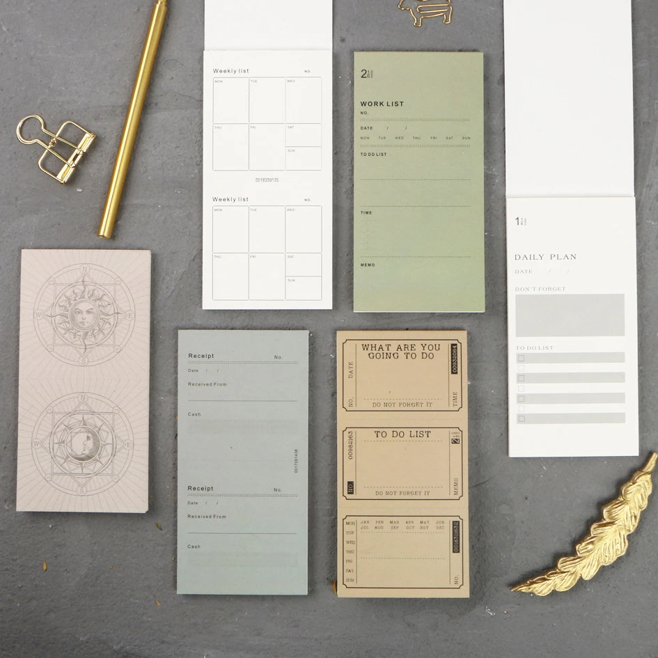 

Vintage Daily Weekly Plan To Do List Work List Memo Pad Student Notebook Diary Book Memo Notepad Stationery School Supplies