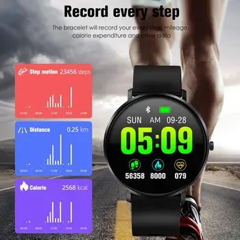 

Full Touch Round Screen Smart Bracelet Waterproof Heart Rate Blood Pressure Monitoring Health Reminder Sports Bracelet