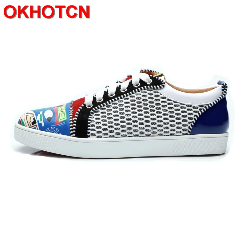 

Lace Up Men Designer Sneakers Print Mixed Color Mens Shoes Casual Luxury Shoes Snekers New Blue Spring Autumn Mens Driving Shoes