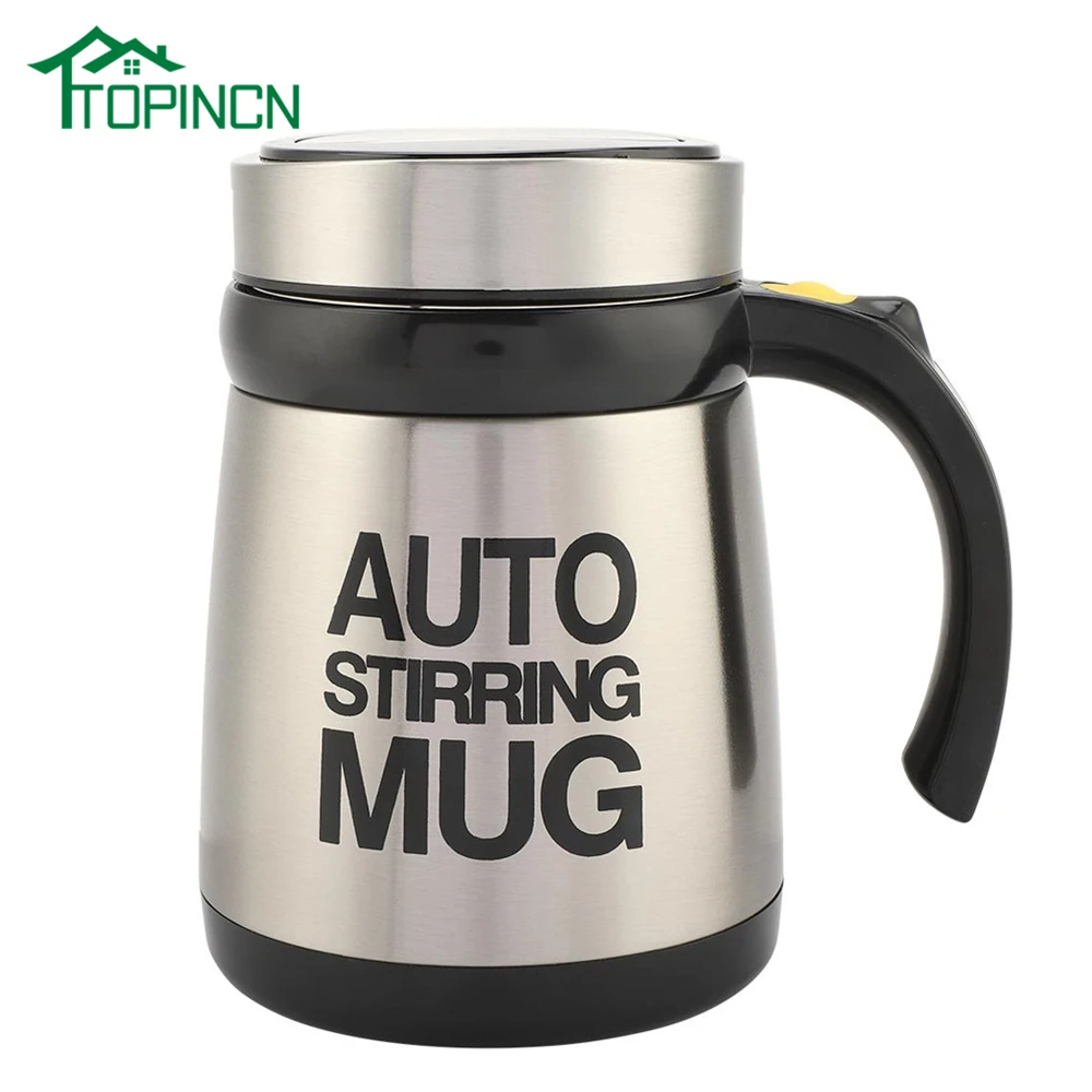 

TOPINCN Auto Stirring Mug with Stainless Steel Inner Tank 400ml Creative Coffee Mug with Lid Electric Self Mixing Milk Tea Cup