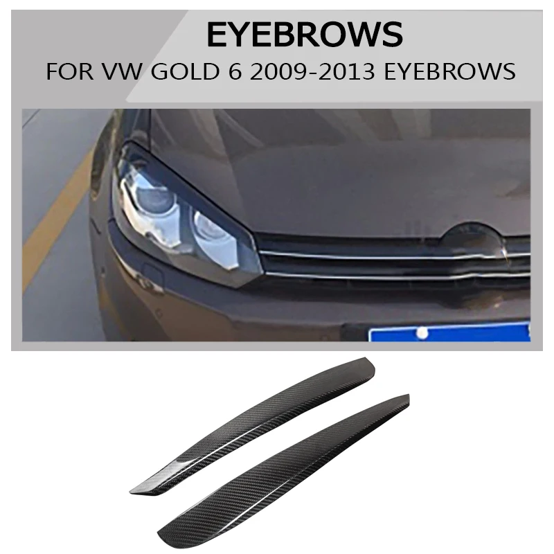 

carbon fiber MK6 RLINE free shipping quality all Car headlight lips eyebrows for Volkswagen Golf 6 r R20 2009-2013