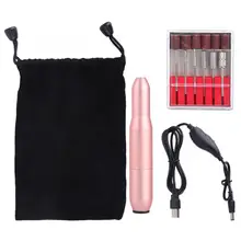 Портативное электрическое сверло для ногтей пилка сверлильный станок с 6 шт. Naill сверла педикюрное покрытие для маникюра машина комплект