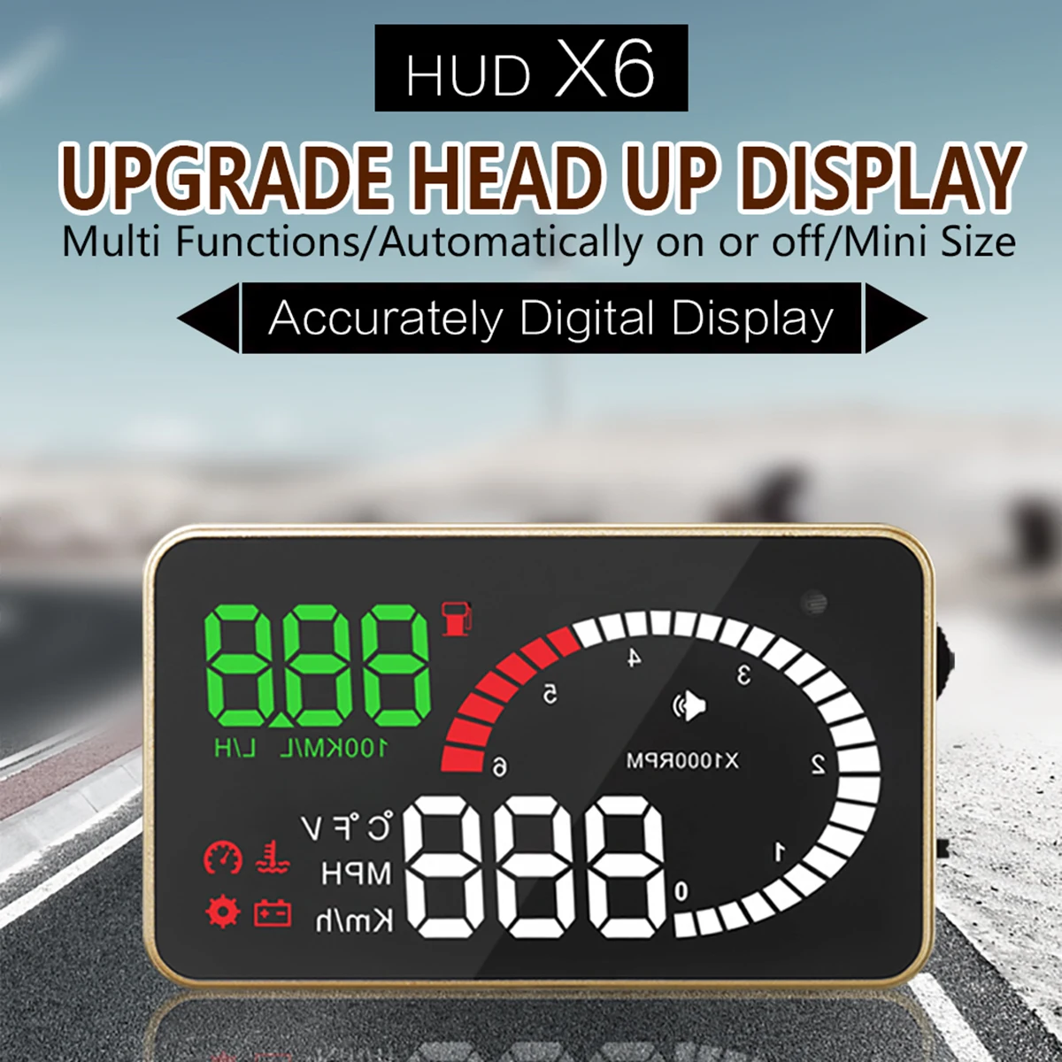 X6 3 5 дюймов Автомобильный Hud OBD2 дисплей OBD скоростной измеритель превышения