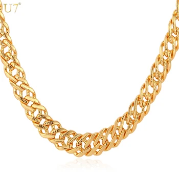 

U7 Male Chain Necklace Trendy Jewelry Wholesale 5MM Gold/Silver/Rose Gold/Black Color Italian Link Chain Necklace Men Gift N357