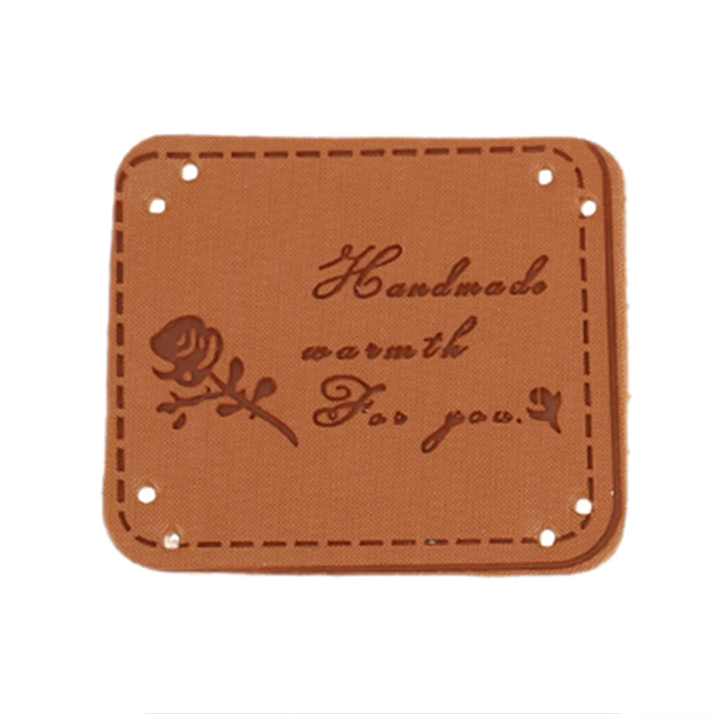 

9pcs Hand Made Labels PU Leather Tags On Clothes Garment Labels For Jeans Bags Shoes Sewing Accessories