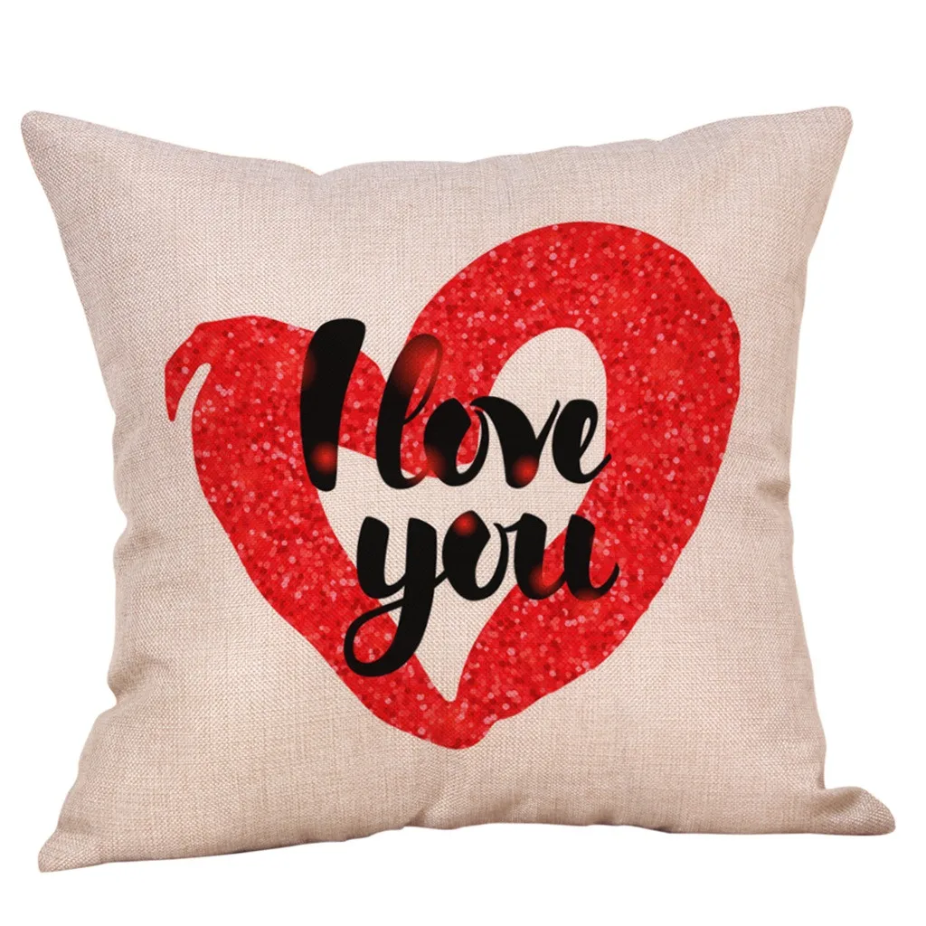Cushion Covers Home Decorative Happy Valentine's Day Pattern Pillows Case Throw Pillows Cover