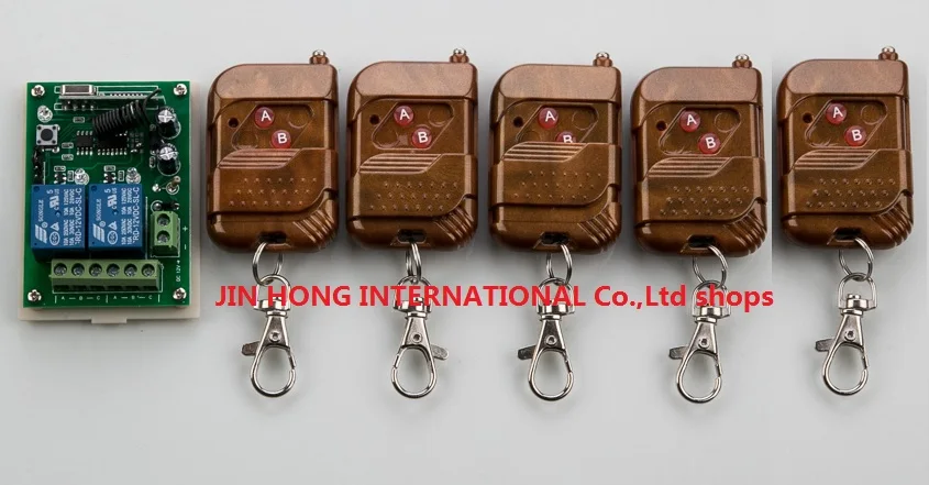 

Free shipping 24V 2CH RF Wireless Remote Control Switch System For (A--B) transmitter & receiver 2ch relay smart home z-wave