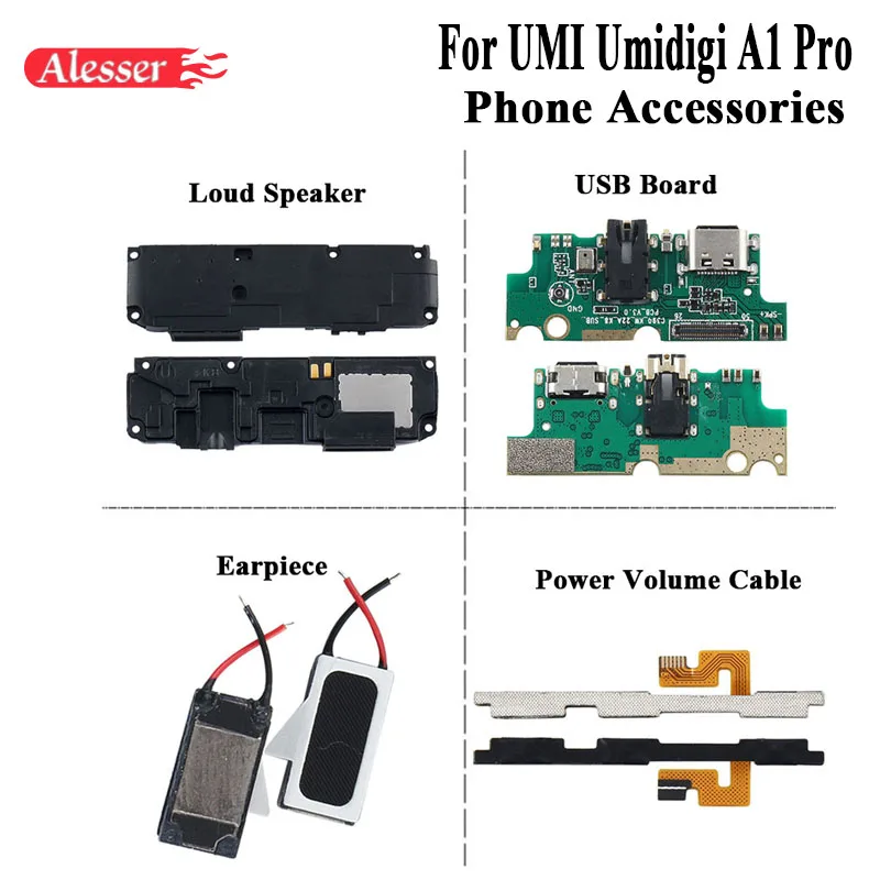 Alesser для UMI Umidigi A1 Pro, громкий динамик, USB зарядка, плата в сборе, запчасти для UMI Umidigi A1 Pro, объемный кабель, наушник