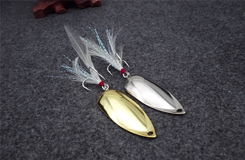 10g Metal fishing lure spoon Gold/Silver cheap fishing lures china fishing tackle Hard Bait free shipping