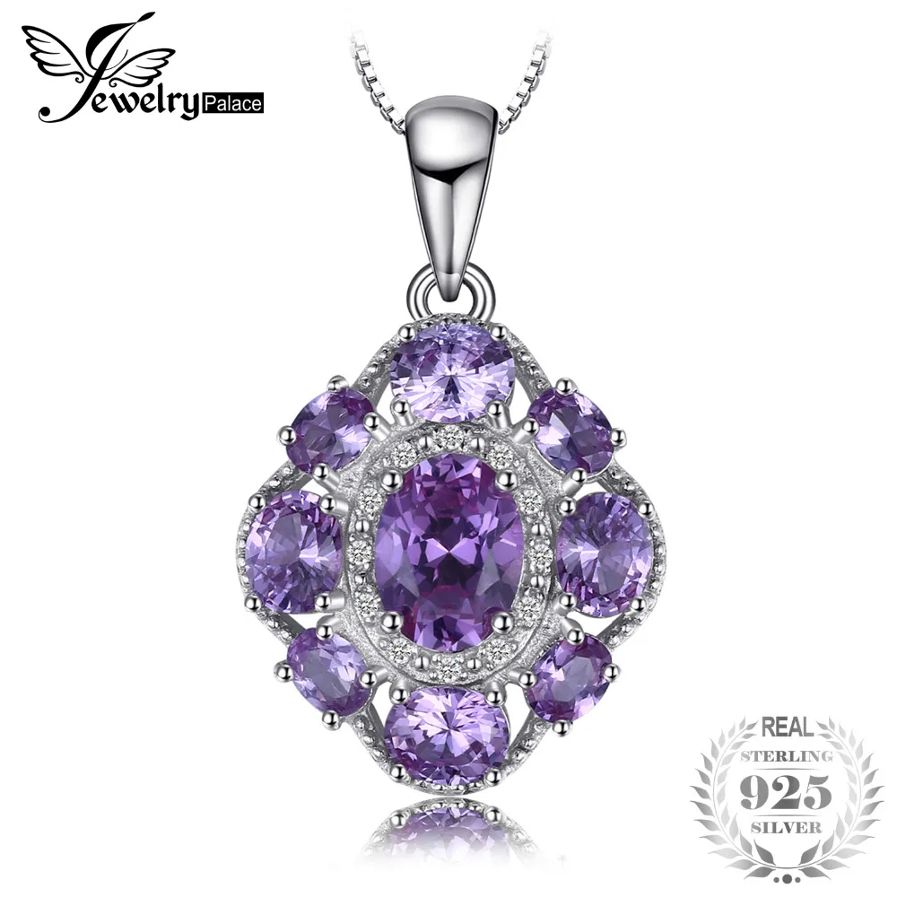 

JewelryPalace 4.6ct Created Alexandrite Sapphire Pendant 925 Sterling Silver Fine Accessories Not Include A Chain hot selling